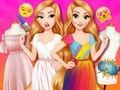 Spēle Princešu tērpu krāsošana  online