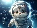 Spēle Puzle: astronauts-kaķis  online