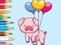 Spēle Krāsojamā grāmata: Cūka balons  online