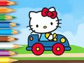Spēle Krāsojamā grāmata: Hello Kitty braukšanas automašīna  online