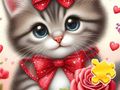 Spēle Puzle: Rose Cat  online