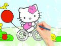 Spēle Krāsojamā grāmata: Hello Kitty riteņbraukšana  online