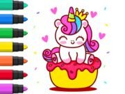 Spēle Krāsu grāmata: vienradzis cupcake  online