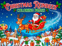 Spēle Christmas Reindeer Coloring Pages online