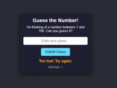 Spēle Number Guessing online
