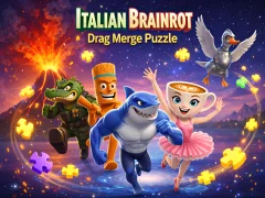 Spēle Italian Brainrot Drag Merge Puzzle online