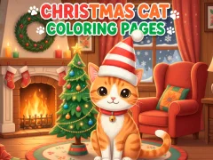 Spēle Christmas Cat Coloring Pages online