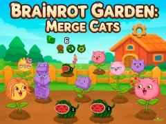 Spēle Brainrot Garden. Merge Cats online
