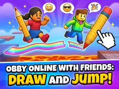 Spēle Obby online with friends: Draw and Jump! online