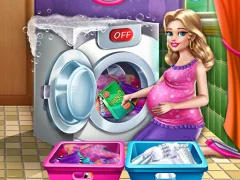 Spēle Mommy washing clothes online