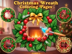 Spēle Christmas Wreath Coloring Pages online