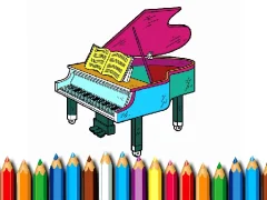 Spēle Back To School: Piano Coloring Book online