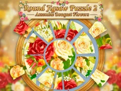 Spēle Round jigsaw Puzzle 2 - Assemble Bouquet flowers online