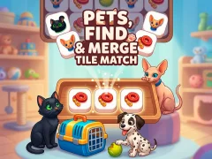Spēle Pets, Find and Merge Tile Match online