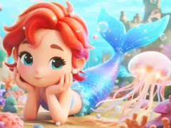Spēle Jigsaw Puzzle: Chibi Mermaid Marshmallow Jellyfish online
