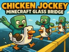 Spēle Chicken Jockey: Minecraft Glass Bridge online