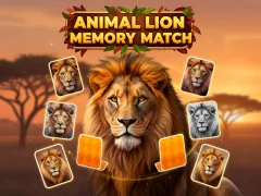 Spēle Animal Lion Memory Match online