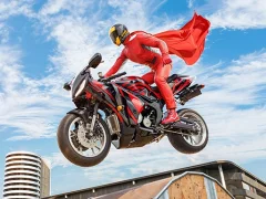 Spēle Real Motorbike Super Hero Stunt 3D online