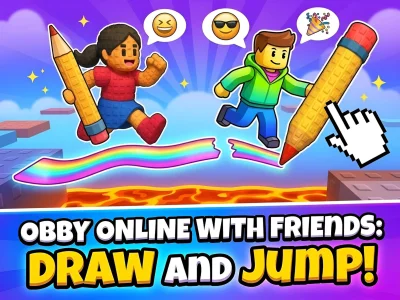 Spēle Obby online with friends: Draw and Jump! online