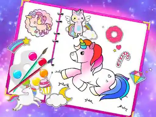 Spēle Fabulous Cute Unicorn Coloring Book online