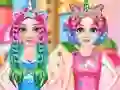 Spēle Princesses Rainbow Unicorn Hair Salon online