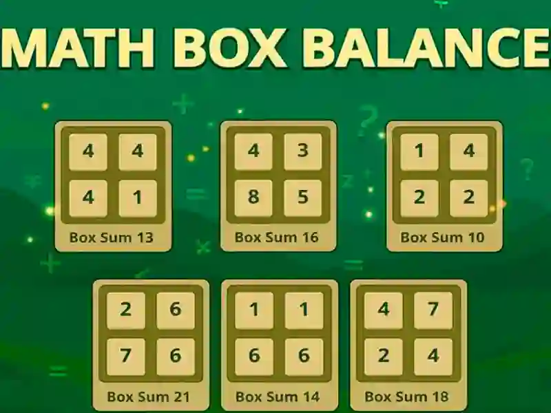 Spēle Math Box Balance online