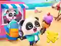 Spēle Jigsaw Puzzle: Baby Panda Ice Cream Car online