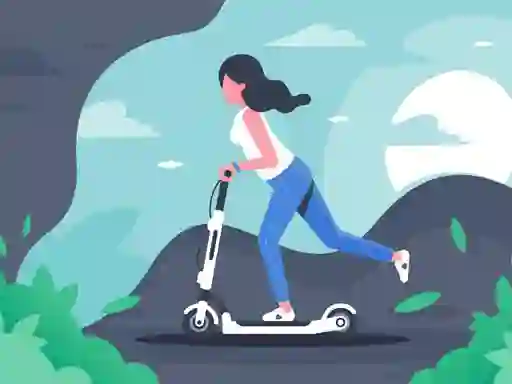 Spēle Electric scooter rides jigsaw online