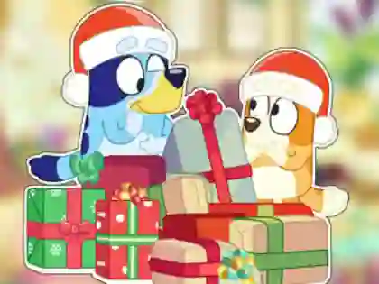 Spēle Jigsaw Puzzle: Bluey Christmas Unboxing online