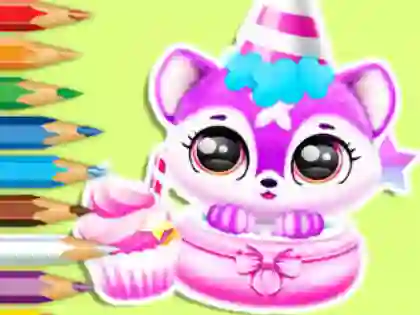 Spēle Coloring Book: Baby Fluff's Birthday online