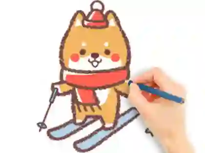 Spēle Coloring Book: Skiing Puppy online