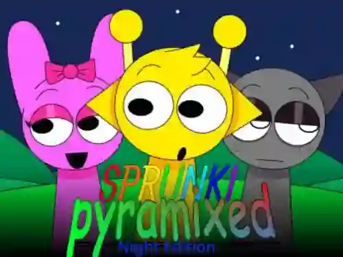 Spēle Sprunki Pyramixed: Night Edition online