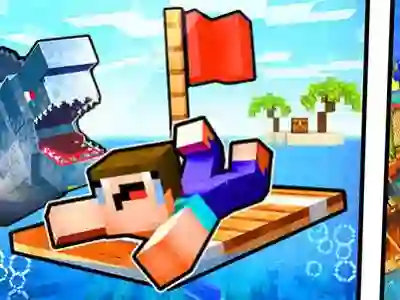 Spēle Noob Raft: Ocean Survival online