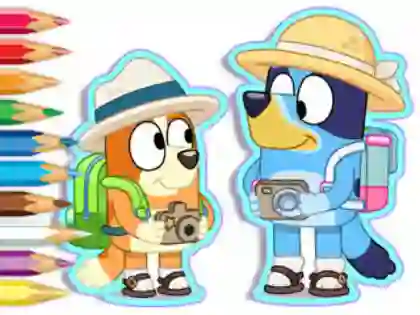 Spēle Coloring Book: Bluey Camping online