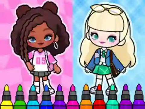 Spēle Coloring Book: Aha World Sporty Girl online