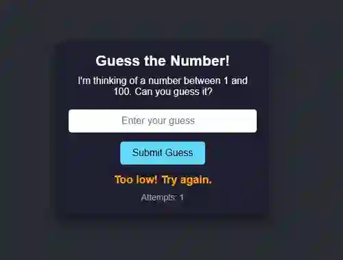 Spēle Number Guessing online