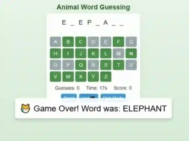 Spēle Animal Word Guessing Game online