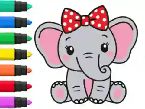 Spēle Coloring Book: Elephant online