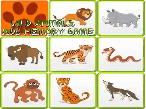 Spēle Wild Animals Kids Memory game online
