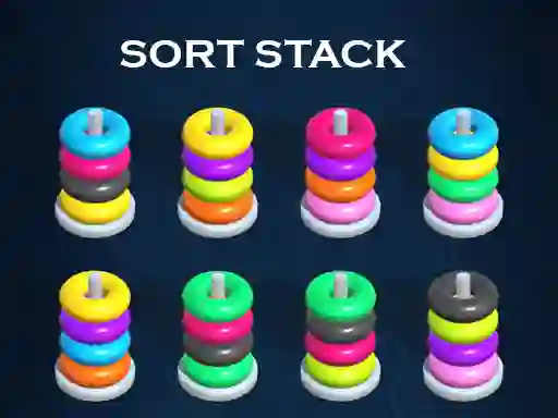 Spēle Sort Stack color Hoop Game online