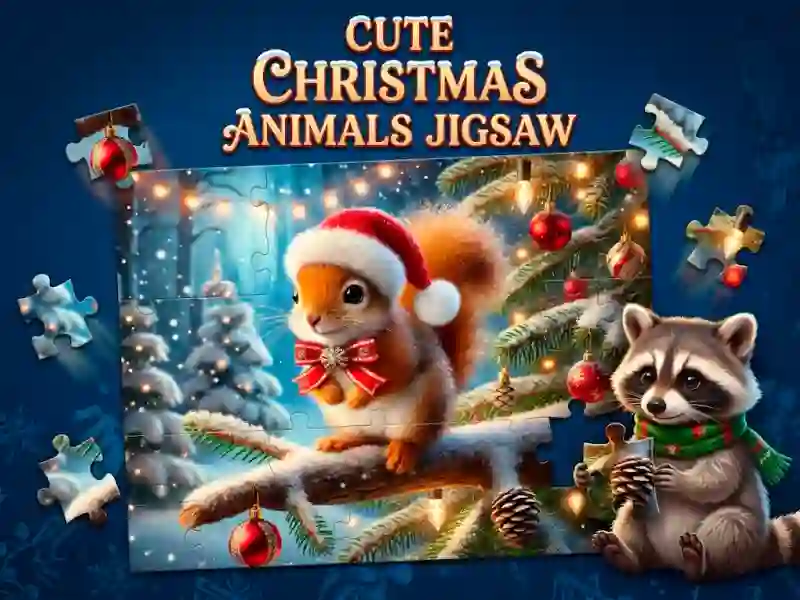Spēle Cute Christmas Animals Jigsaw online