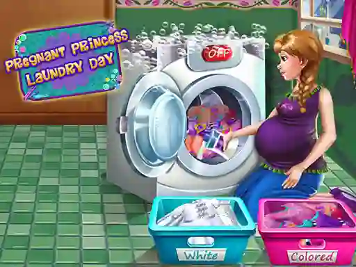 Spēle Pregnant Princess Laundry Day online