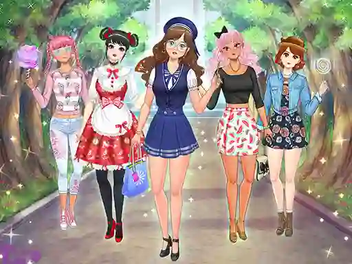 Spēle High School Anime Dress Up online