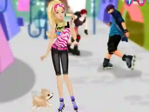 Spēle Barbie on roller skates online