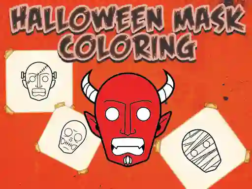 Spēle Halloween Mask Coloring Book online