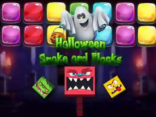 Spēle Halloween Snake and Blocks online