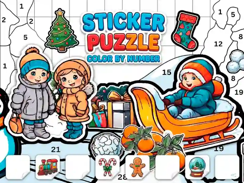 Spēle Sticker Book Puzzle: Color By Number online