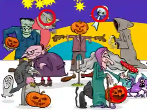 Spēle Find 5 Differences Halloween online
