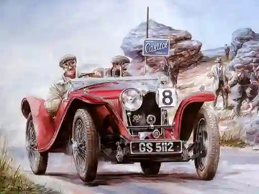 Spēle Painting Vintage Cars Jigsaw Puzzle 2 online