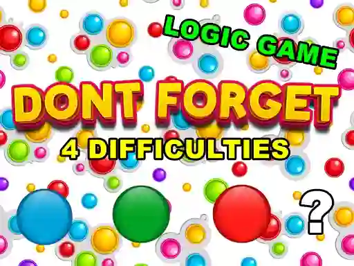 Spēle Dont Forget online